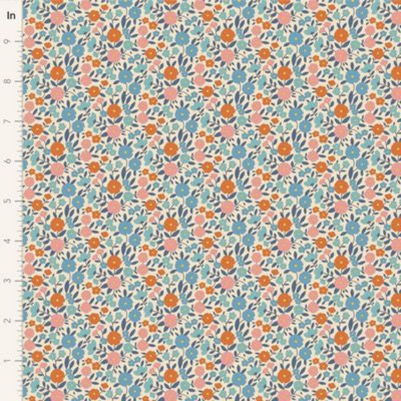 Fabric Tilda Janice Blue Wallflower by the Quarter Yard TIL100615